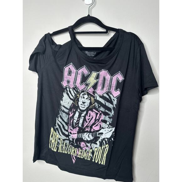 NWT Recycled Karma AC/DC The Razors Edge Tour Black T-Shirt Sz S - Picture 1 of 4